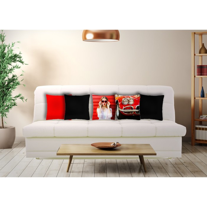 Комплект декоративных подушек "Красно-чёрный стиль", размер 40х40 см-5 шт.