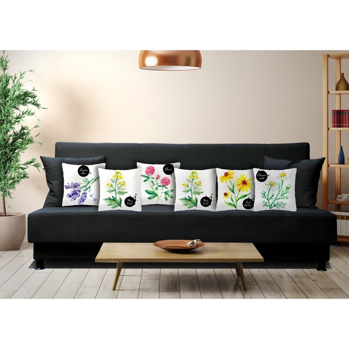 Комплект декоративных подушек "Гербарий", размер 40х40 см-6 шт.