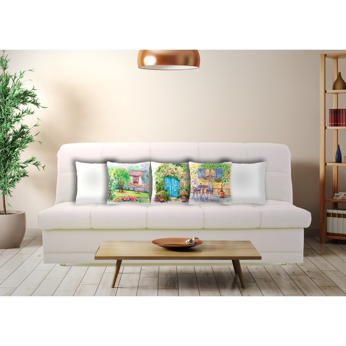 Комплект декоративных подушек "На улицах Прованса 1", размер 40х40 см-5 шт.