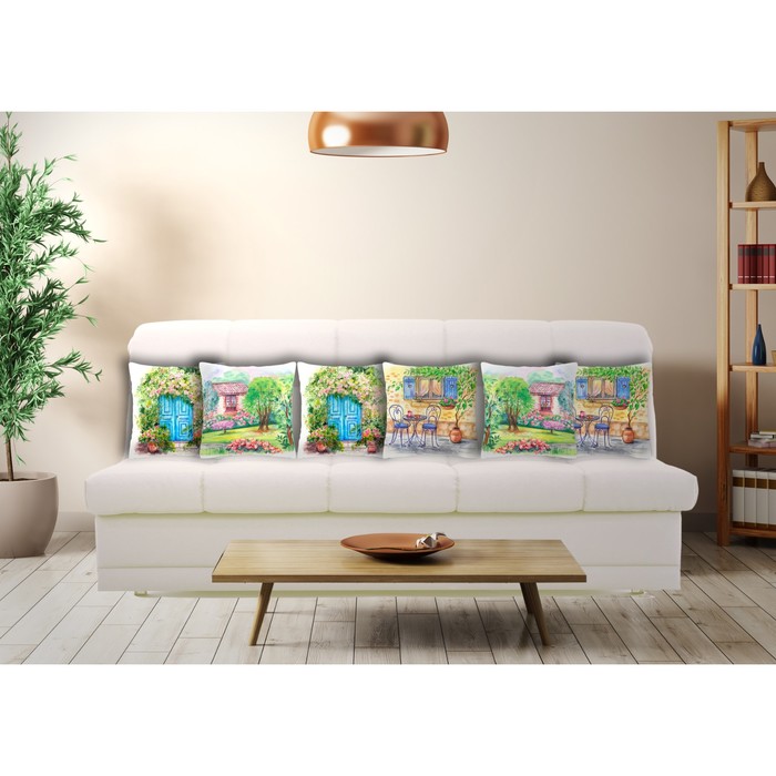 Комплект декоративных подушек "На улицах Прованса 3", размер 40х40 см-6 шт.