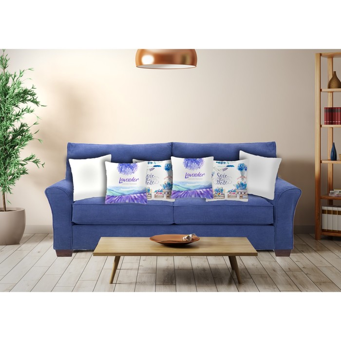 Комплект декоративных подушек "Лавандовый рай", размер 40х40 см-6 шт.