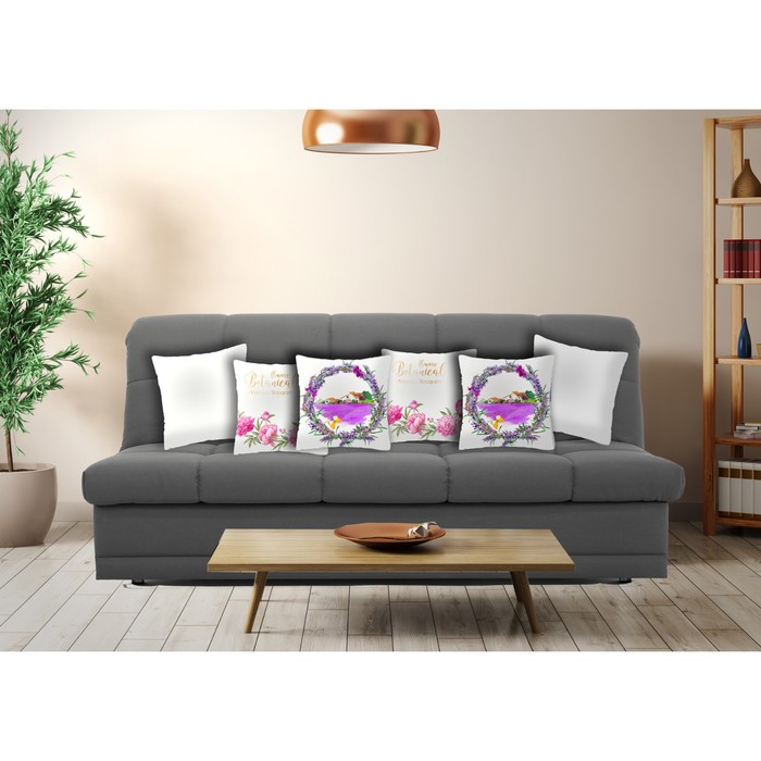 Комплект декоративных подушек "Пионы и лавандовые поля 1", размер 40х40 см-6 шт.