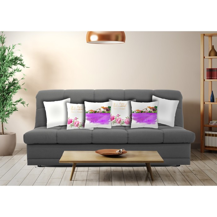 Комплект декоративных подушек "Пионы и лавандовые поля 2", размер 40х40 см-6 шт.