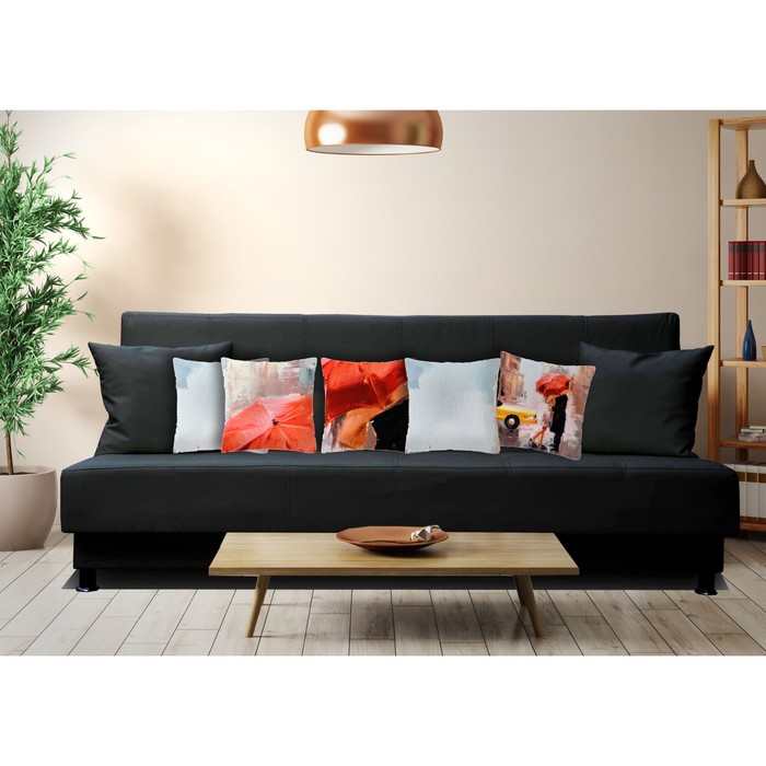 Комплект декоративных подушек "Красный зонт 2", размер 40х40 см-5 шт.