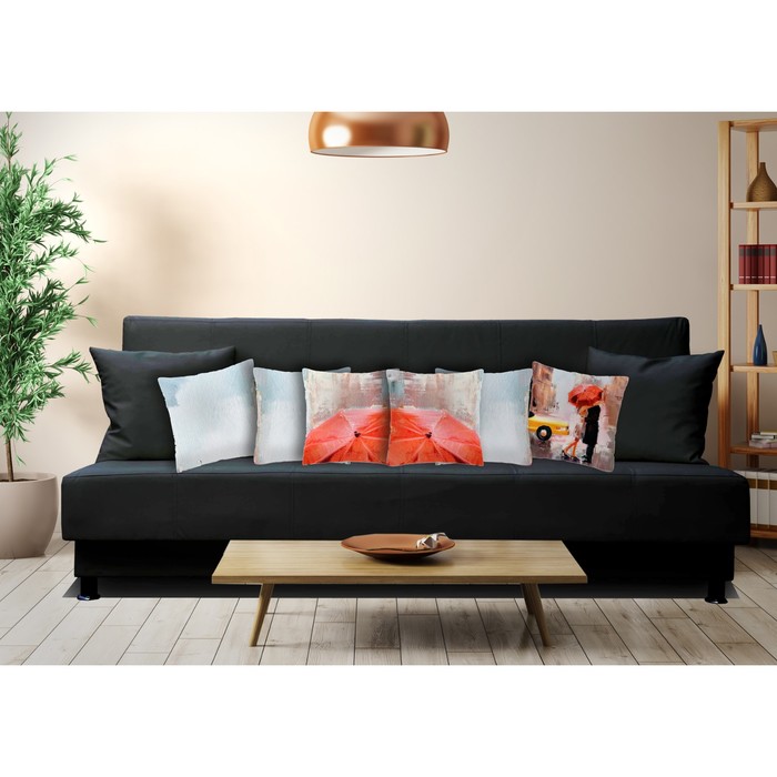 Комплект декоративных подушек "Красный зонт 3", размер 40х40 см-6 шт.