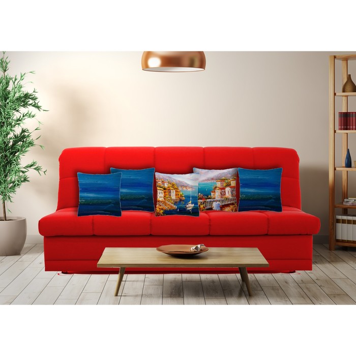 Комплект декоративных подушек "Вид с набережной, Италия 1", размер 40х40 см-5 шт.