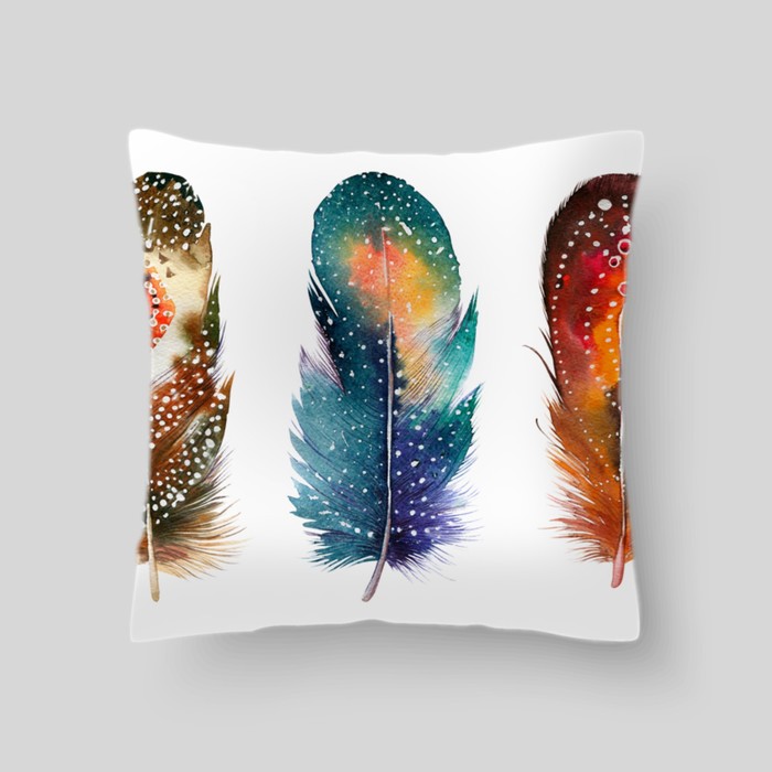 Декоративная подушка "Три пера", размер 40х40 см