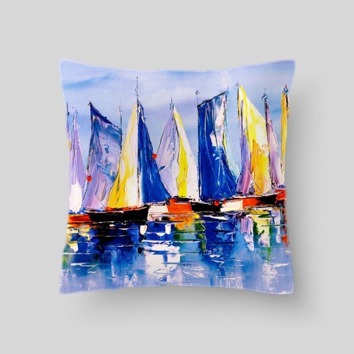 Декоративная подушка "Морская регата", размер 40х40 см