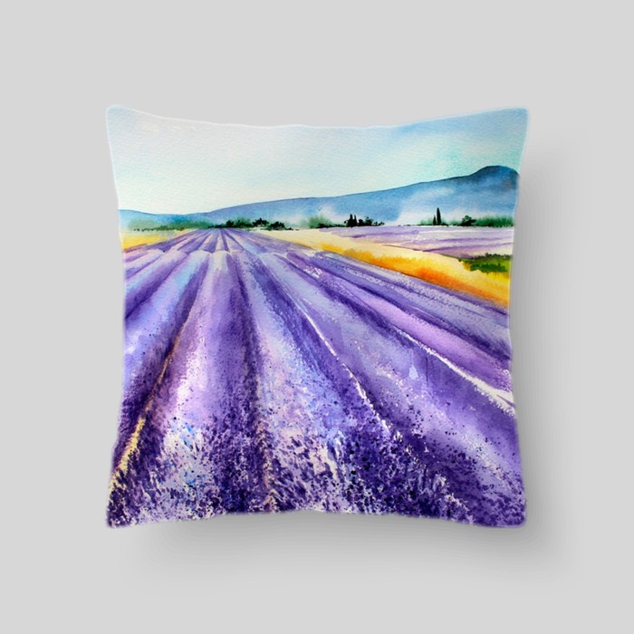 Декоративная подушка "Лавандовые поля Прованса", размер 40х40 см