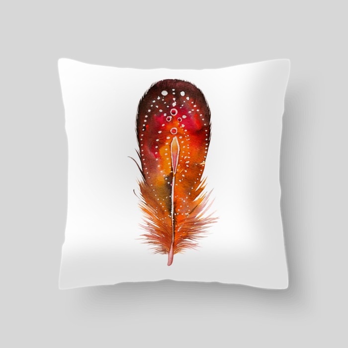 Декоративная подушка "Три пера 1", размер 40х40 см