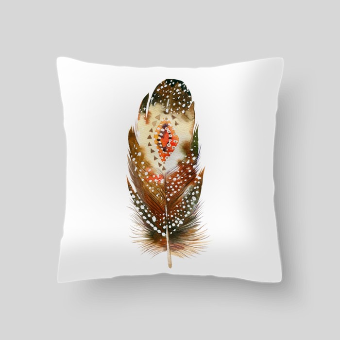 Декоративная подушка "Три пера 2", размер 40х40 см