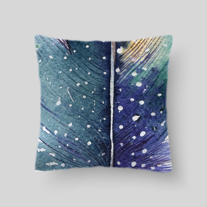 Декоративная подушка "Три пера 6", размер 40х40 см