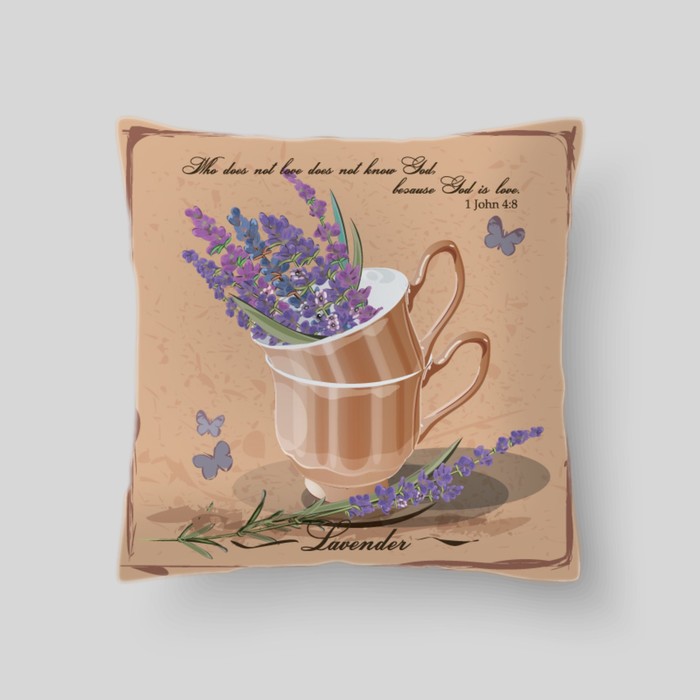 Декоративная подушка "Винтажная лаванда 1", размер 40х40 см