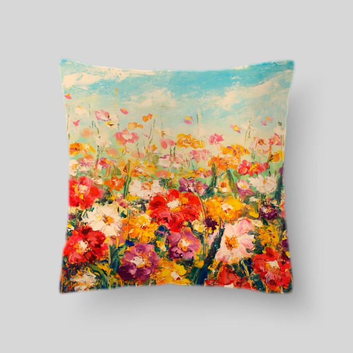 Декоративная подушка "Полевые цветы", размер 40х40 см