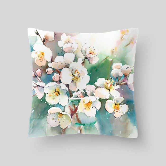 Декоративная подушка "Цветущая яблоня", размер 40х40 см