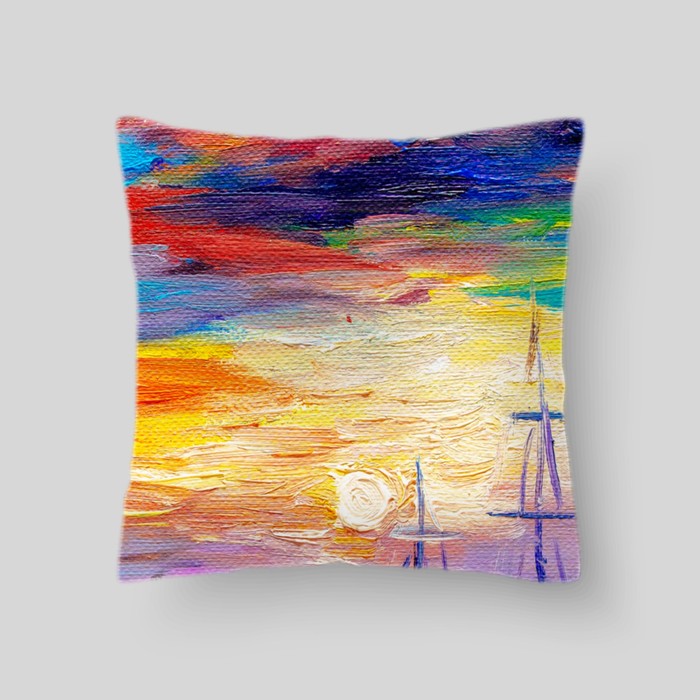Декоративная подушка "Гавань на закате, Италия 3", размер 40х40 см