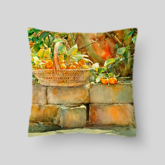 Декоративная подушка "Апельсиновая Сицилия", размер 40х40 см