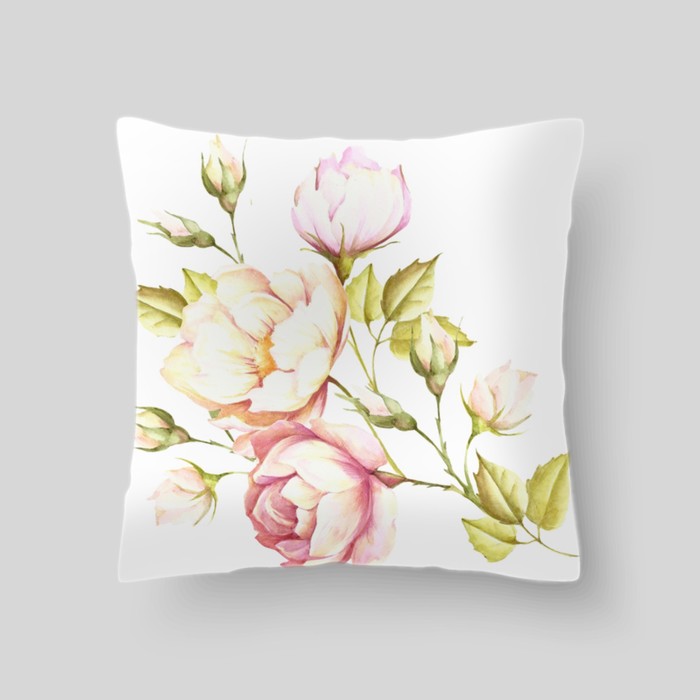 Декоративная подушка "Нежные розовые пионы", размер 40х40 см