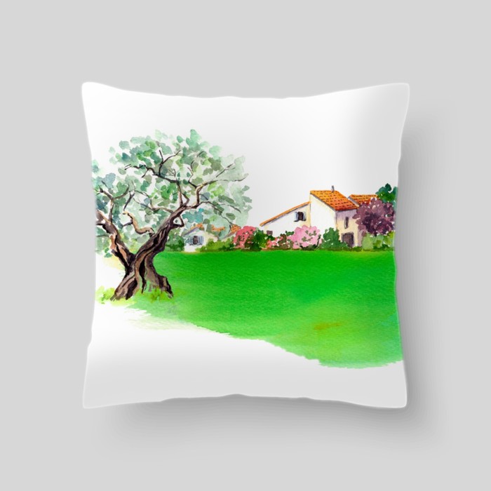 Декоративная подушка "Домик в деревне", размер 40х40 см