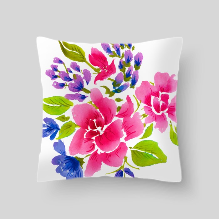 Декоративная подушка "Яркий букет", размер 40х40 см