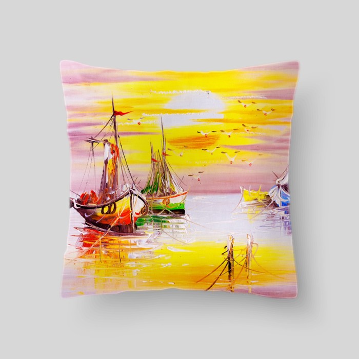 Декоративная подушка "Морской пейзаж", размер 40х40 см