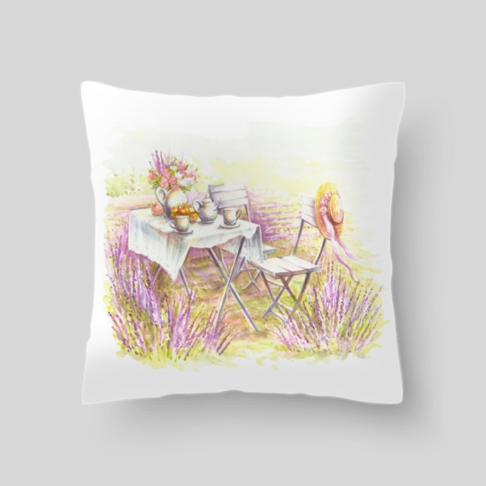 Декоративная подушка "Чаепитие", размер 40х40 см