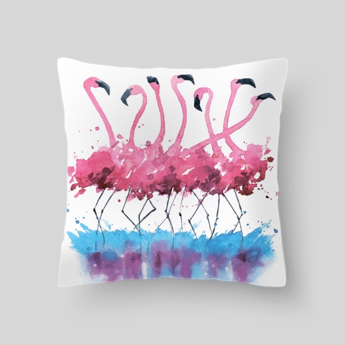 Декоративная подушка "Фламинго", размер 40х40 см