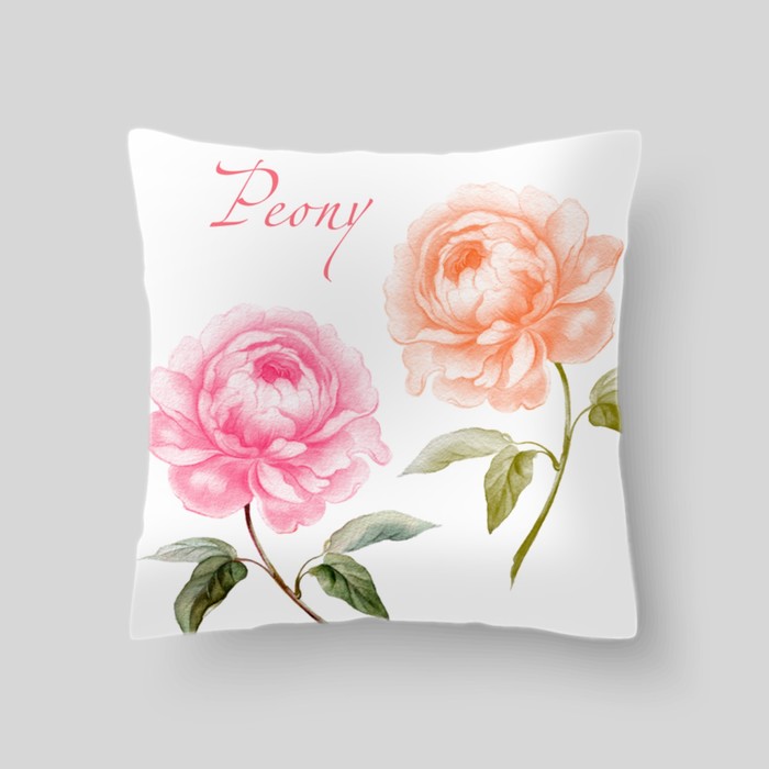 Декоративная подушка "Пионы", размер 40х40 см