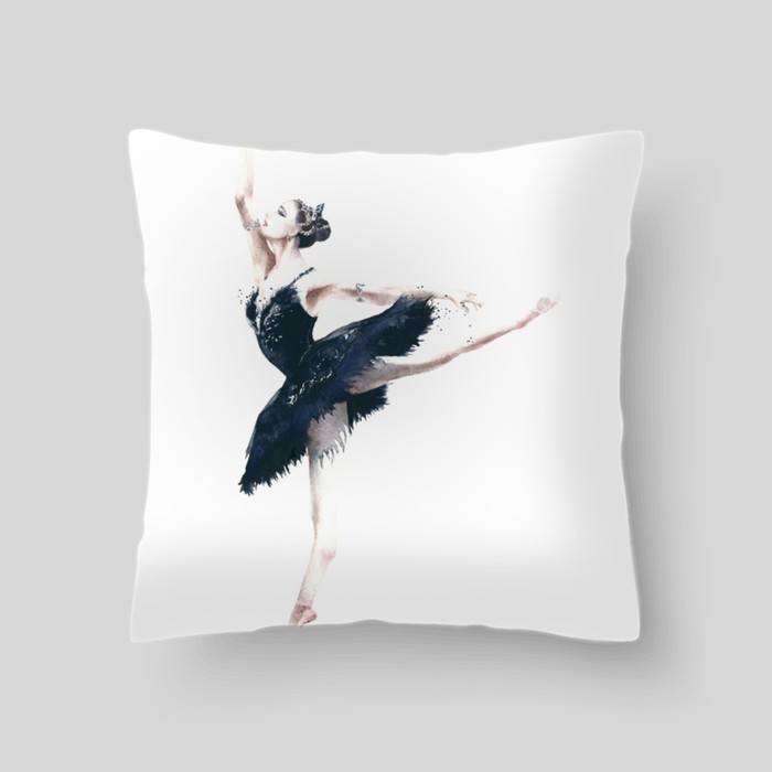 Декоративная подушка "Чёрно-белый балет", размер 40х40 см