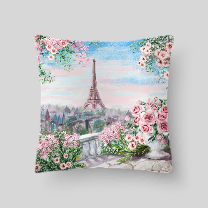 Декоративная подушка "Весенний Париж", размер 40х40 см
