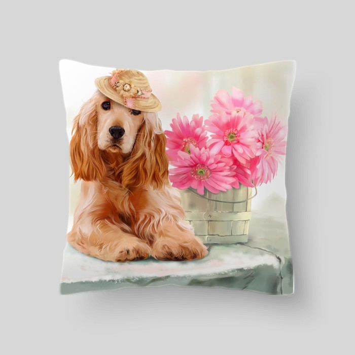 Декоративная подушка "Милый пёс", размер 40х40 см