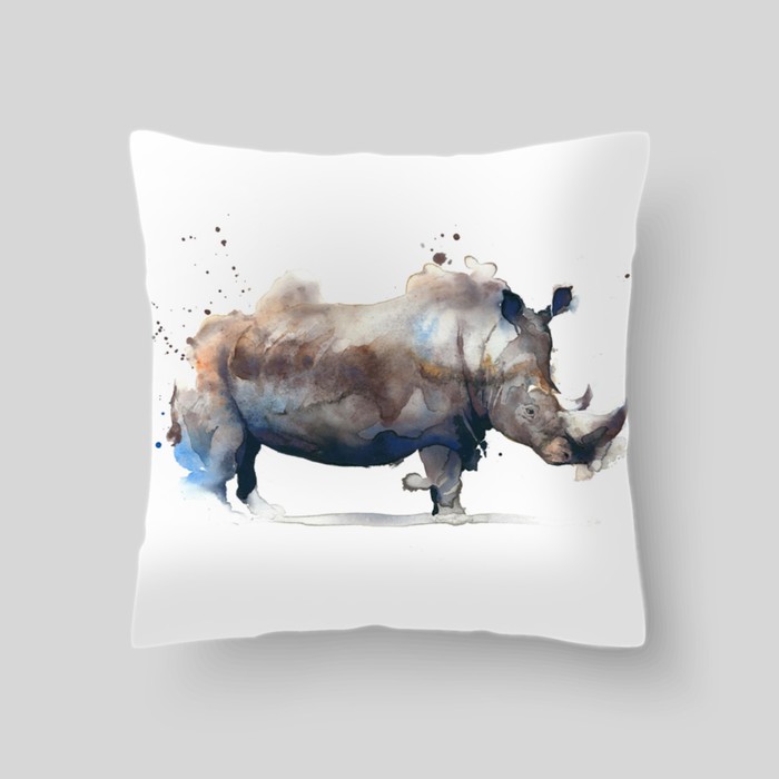 Декоративная подушка "Сафари, носорог", размер 40х40 см