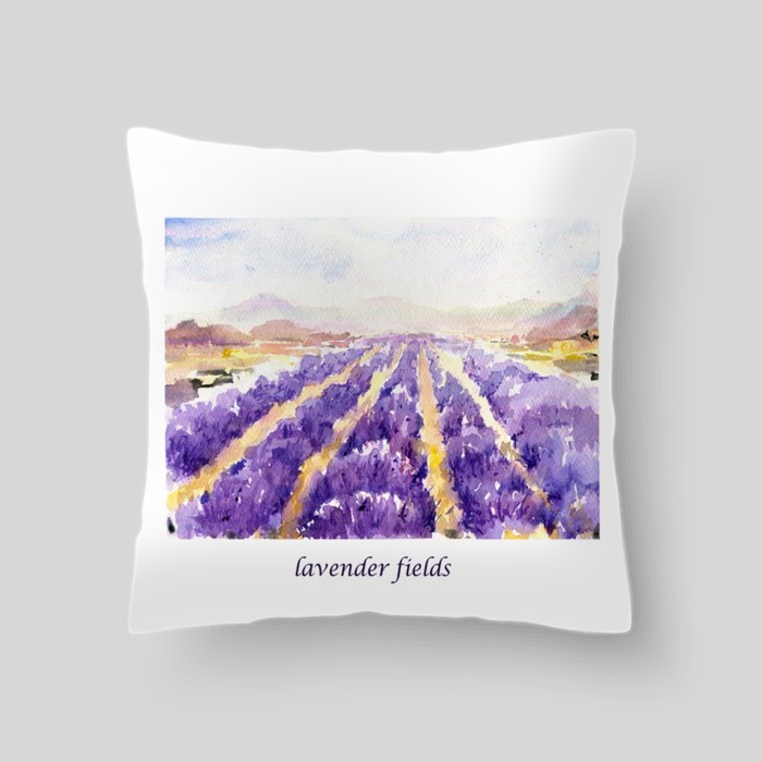 Декоративная подушка "Лавандовые поля Прованса 5", размер 40х40 см