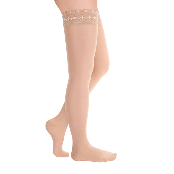 Чулки компресс. с силикон. ажурной резинкой 2 кл. Normal, цвет Карамель полупр., р. L