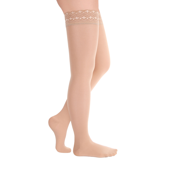 Чулки компресс. с силикон. ажурной резинкой 2 кл. Normal, цвет Карамель полупр., р. S