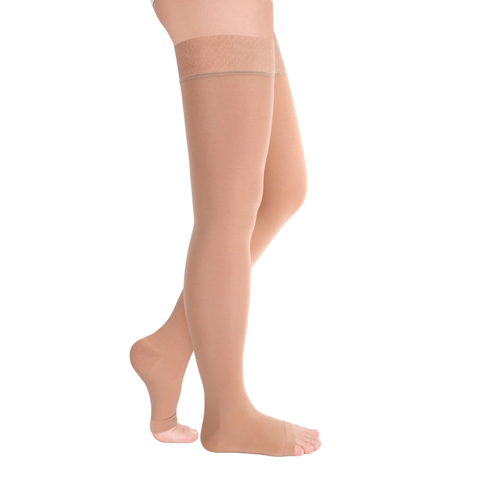 Чулки компресс. с силикон. резинкой 2 кл. Normal, цвет Карамель, откр. носок, р. XL