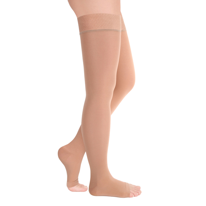 Чулки компресс. с силикон. резинкой 2 кл. Normal, цвет Карамель, откр. носок, р. XL