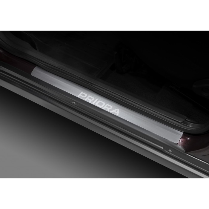 Накладки на пороги Rival Lada Priora 2007-, нерж.сталь, 4 шт., NP.6003.3