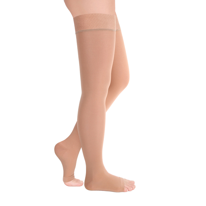 Чулки компресс. с силикон. резинкой 1 кл. Normal, цвет Карамель, откр. носок, р. L