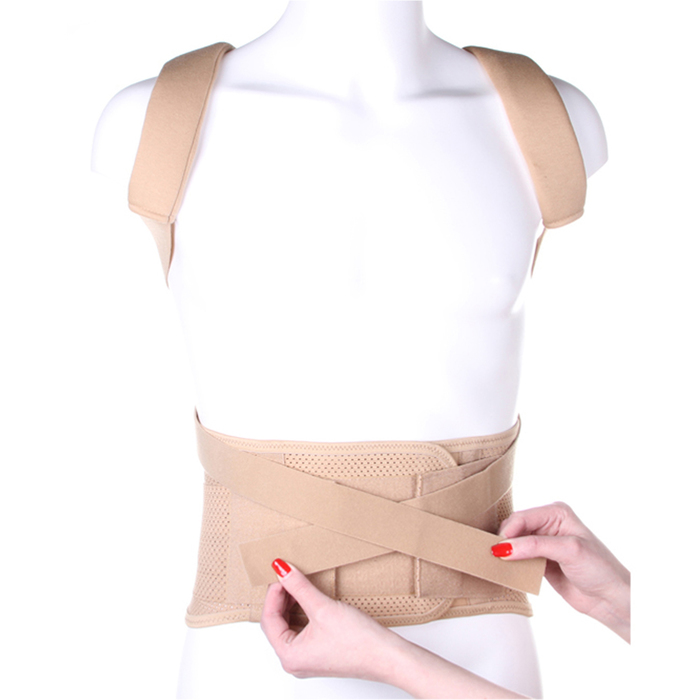 Корректор осанки усиленный для взрослых КК-02, цвет Бежевый, размер L0, рост 150-165 см