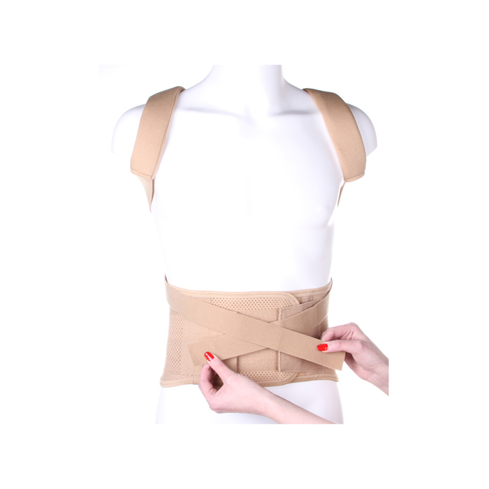 Корректор осанки усиленный для взрослых КК-02, цвет Бежевый, размер S, рост 165-180 см