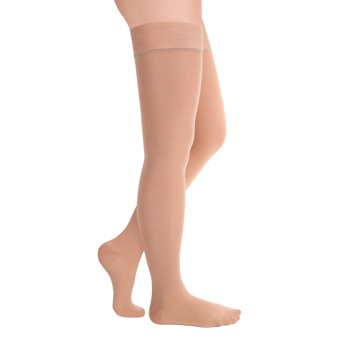 Чулки компресс. с силиконовой резинкой на широкое бедро 1 кл. Long, цвет Карамель р. M