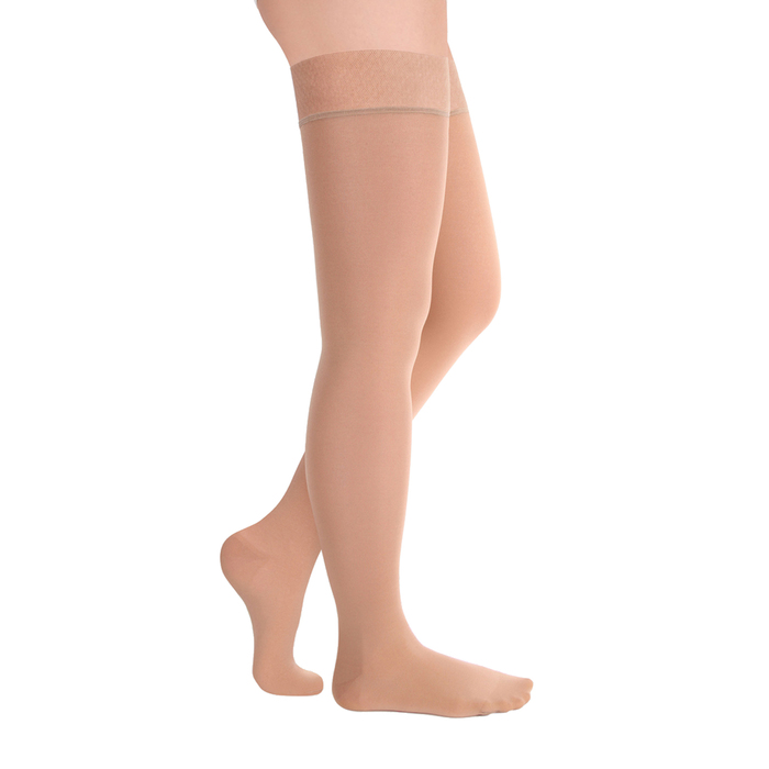 Чулки компресс. с силиконовой резинкой на широкое бедро 1 кл. Long, цвет Карамель р. S