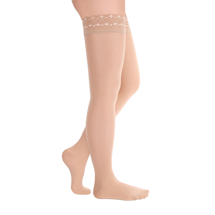 Чулки компресс. с силикон. ажурной резинкой 1 кл. Normal, цвет Карамель полупр., р. XL