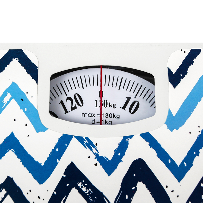Весы напольные LuazON LVM-003, напольные, механические, до 130 кг, белый/синий