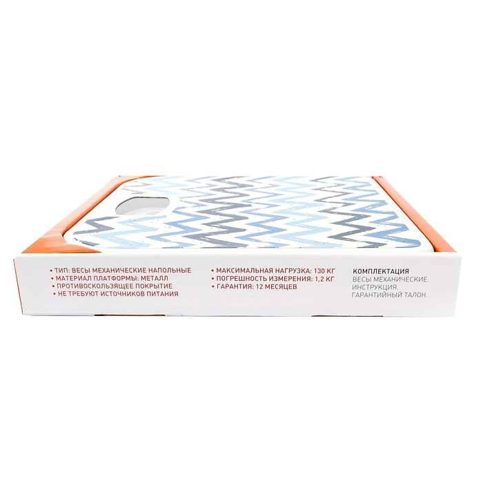 Весы напольные LuazON LVM-003, напольные, механические, до 130 кг, белый/синий