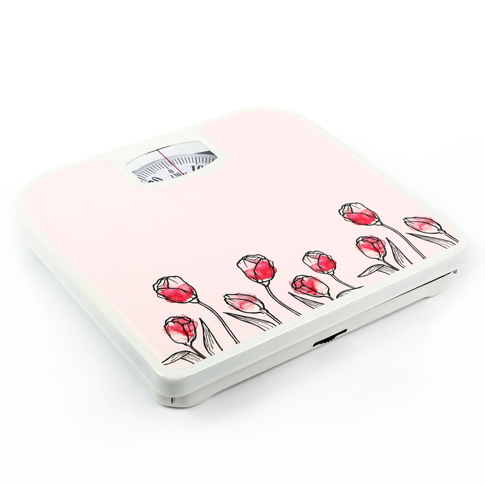 Весы напольные LuazON LVM-004, напольные, механические, до 130 кг, "розы"