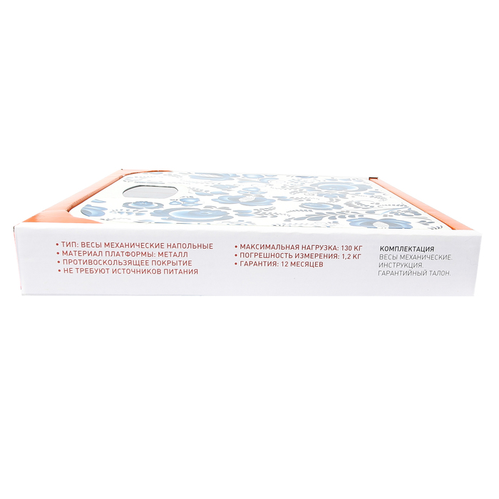 Весы напольные LuazON LVM-005, напольные, механические, до 130 кг, "гжель"