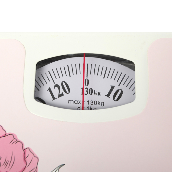 Весы напольные LuazON LVM-006, напольные, механические, до 130 кг, "пионы"