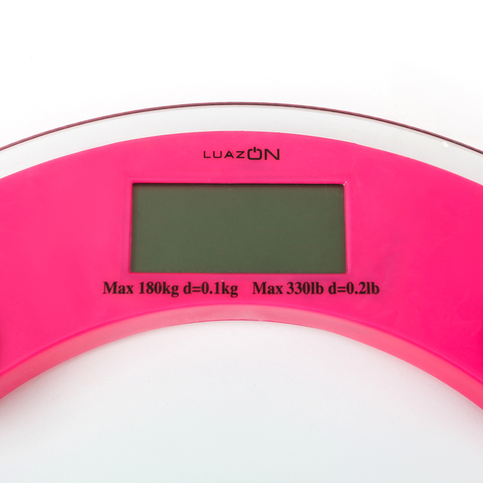 Весы напольные LuazON LVE-001, электронные, до 180 кг, розовые